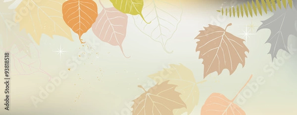 Fototapeta Autumn banner with a space for a text