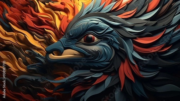 Obraz a pattern inspired by Native American art.