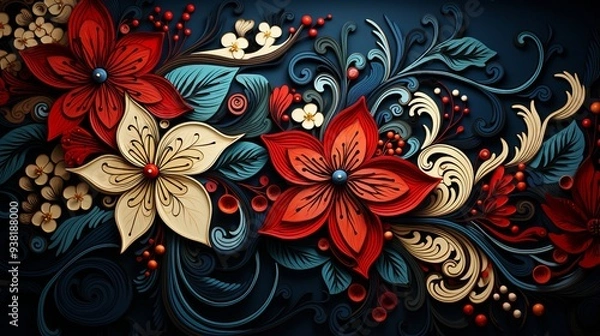 Obraz a pattern inspired by Indian henna s.