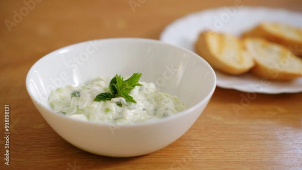 Fototapeta Tzatziki salad in bowl