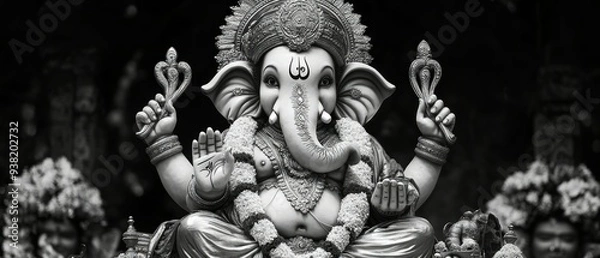 Fototapeta Ganesh Statue Festival Float Hinduism Religion Spiritual Symbol