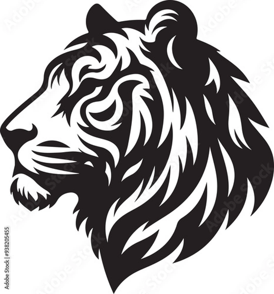 Obraz Tiger Head Silhouette Vector