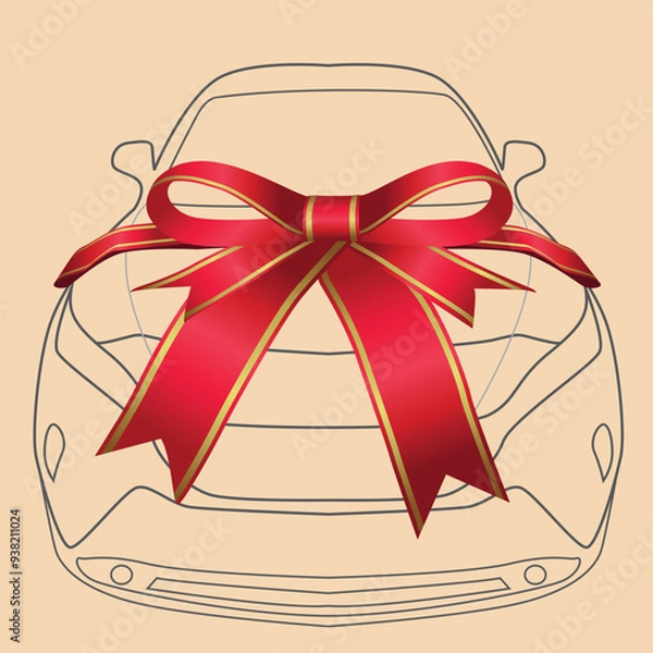 Fototapeta Wholesale Red giant car ribbon for Wrapping and Decorating