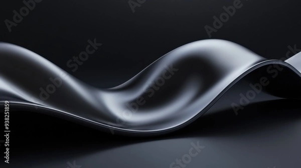 Fototapeta A black wave with a shiny surface