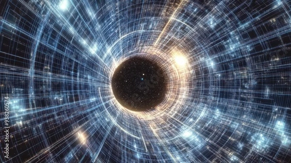 Fototapeta A Visual Feast of Future Technology and Dynamic Light and Shadow