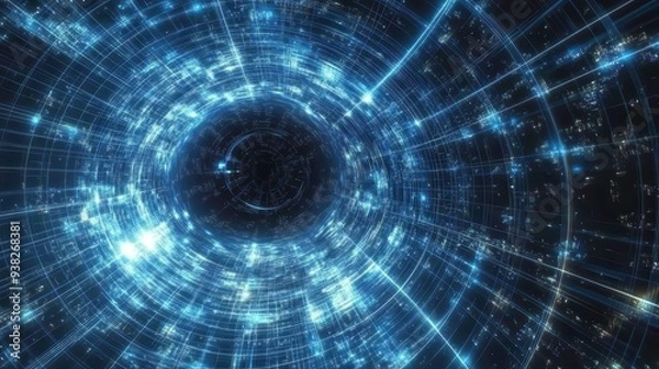 Fototapeta A Visual Feast of Future Technology and Dynamic Light and Shadow