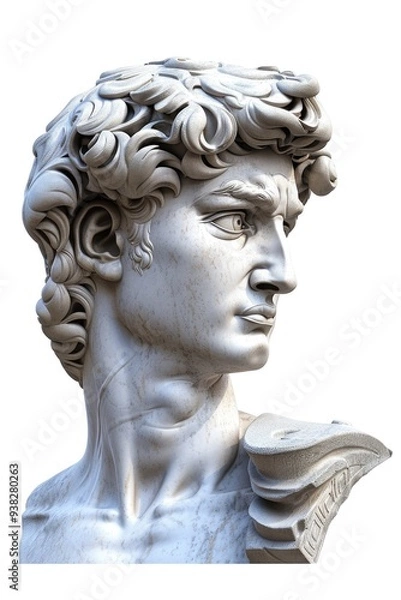 Fototapeta A statue of a man with curly hair, suitable for various decorations or illustrations