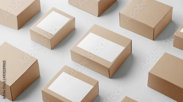 Fototapeta Kraft Paper Boxes Mockup.