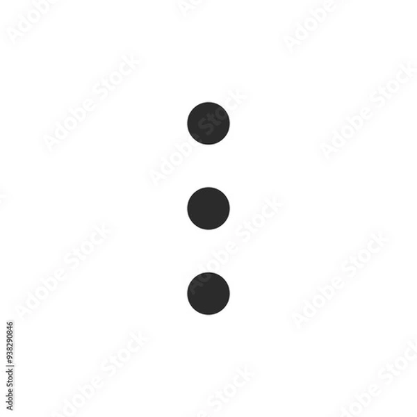 Fototapeta Three dots more menu black web illustration isolated on white background. Vector icon in flat style.