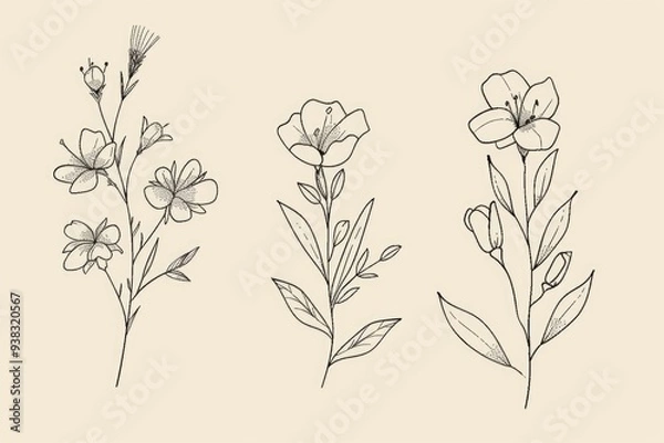 Fototapeta A bouquet of colorful flowers on a clean white surface