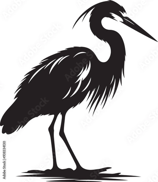 Obraz Herons Silhouette Vector Art Illustration
