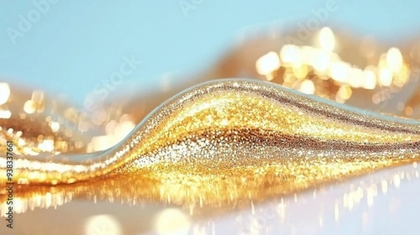 Fototapeta   Close-up photo of gold object with indistinct top part in backdrop