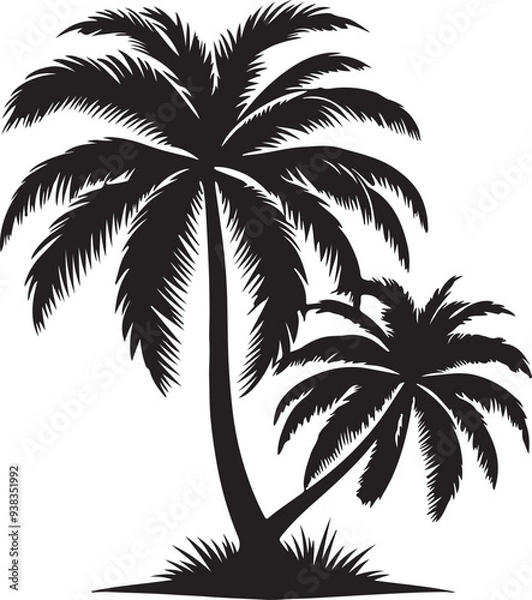 Obraz Palm Tree Silhouettes vector design on white background