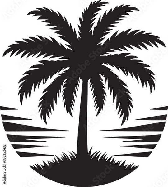 Obraz Palm Tree Silhouettes vector design on white background