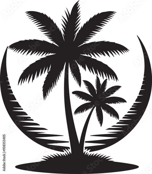 Fototapeta Palm Tree Silhouettes vector design on white background