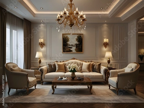 Fototapeta Luxury modern living room