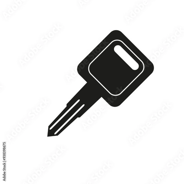 Fototapeta The silhouette of the key. A simple flat vector illustration on a white background