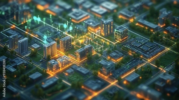 Obraz Smart City Network -  A Digital Vision of Urban Connectivity