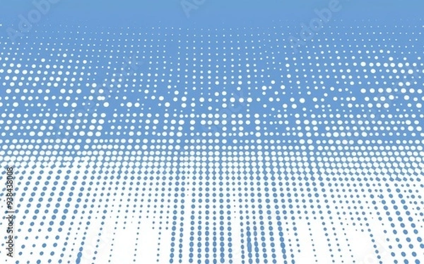 Fototapeta  Blue and White Pixel Art Background with Blue Gradient, Horizontal Rows, and Symmetrical Pattern

