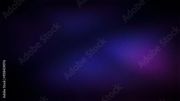 Fototapeta A dark, grainy 4K background with a purple and blue gradient, accented by magenta highlights. Ideal for creating moody, abstract wallpapers and banners