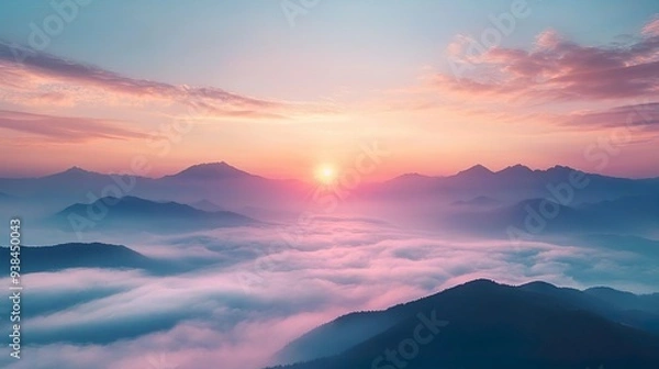 Fototapeta Captivating mountain range mirrored in a serene lake captured  stunning and detailed visuals