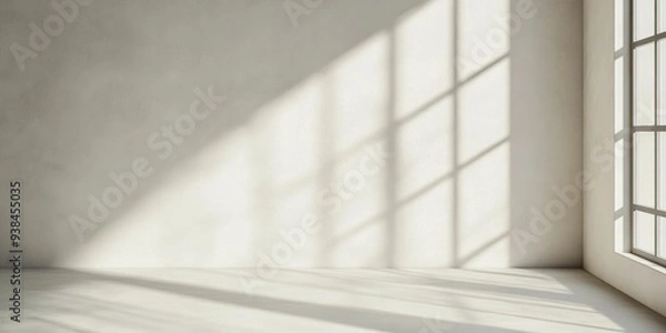 Fototapeta A reflective piece showcasing the balance of light and shadow in an elegant monochromatic setting