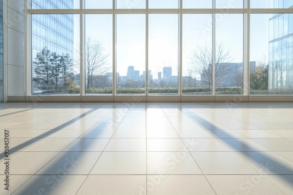 Obraz Reflective surfaces reveal a vibrant dance of light and shadow, presenting an intriguing interpretation of urban abstraction.