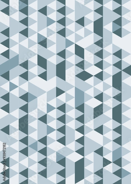 Fototapeta pattern of triangles, in blue color