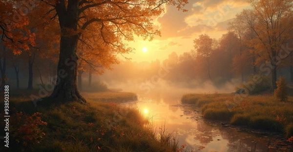 Obraz sunrise in the forest