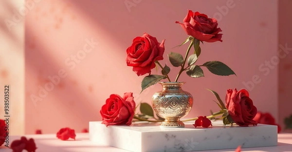 Obraz red rose in a vase