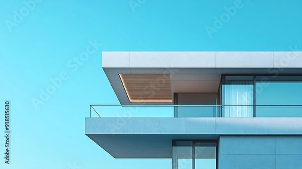 Fototapeta modern minimalist house facade from several angle : Generative AI