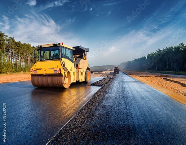 Obraz 道路の舗装工事