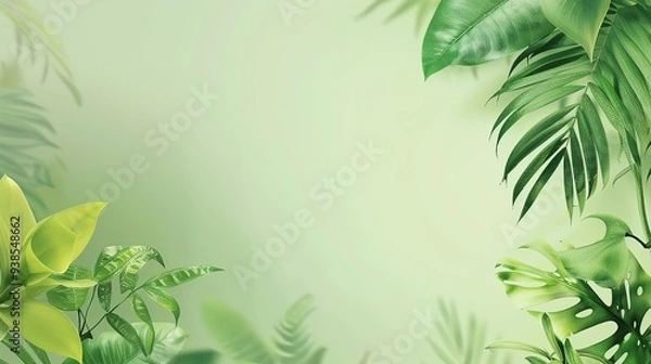 Fototapeta Stunning Green Beautiful and Minimalist Background: A Serene and Elegant Visual Delight. Bringing a Touch of Nature's Simplicity and Charm.