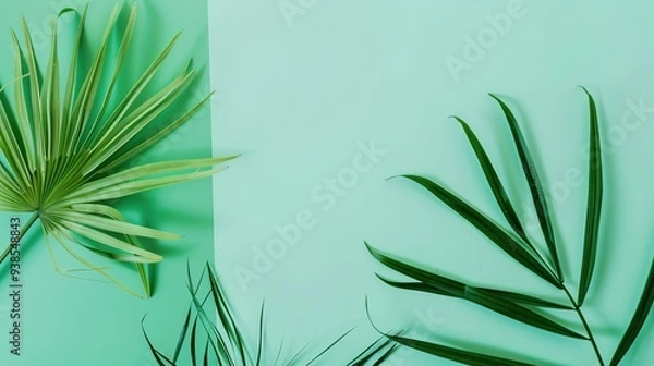 Fototapeta Stunning Green Beautiful and Minimalist Background: A Serene and Elegant Visual Delight. Bringing a Touch of Nature's Simplicity and Charm.