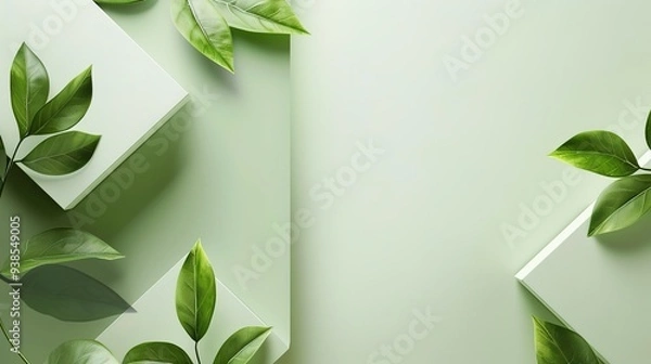 Fototapeta Stunning Green Beautiful and Minimalist Background: A Serene and Elegant Visual Delight. Bringing a Touch of Nature's Simplicity and Charm.