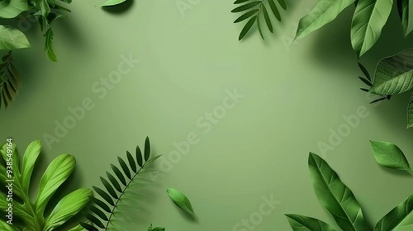 Fototapeta Stunning Green Beautiful and Minimalist Background: A Serene and Elegant Visual Delight. Bringing a Touch of Nature's Simplicity and Charm.