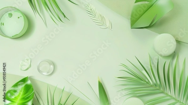 Fototapeta Stunning Green Beautiful and Minimalist Background: A Serene and Elegant Visual Delight. Bringing a Touch of Nature's Simplicity and Charm.
