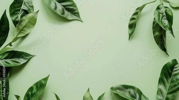 Fototapeta Stunning Green Beautiful and Minimalist Background: A Serene and Elegant Visual Delight. Bringing a Touch of Nature's Simplicity and Charm.