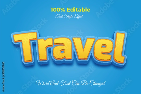 Obraz Travel editable text effect template