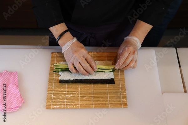 Obraz making sushi