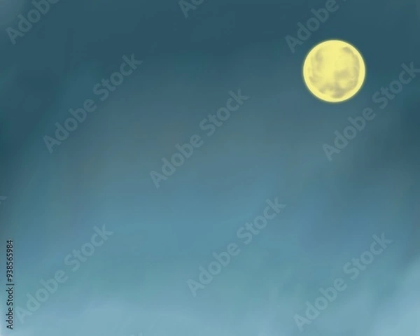 Fototapeta 満月が浮かぶ夜空
