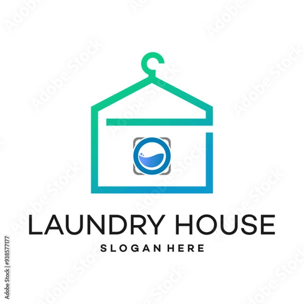 Obraz laundry logo design vector illustration