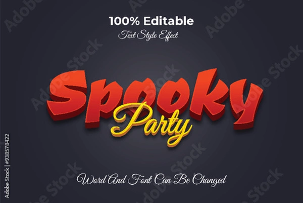 Obraz Spooky party editable text effect template. Halloween text effect