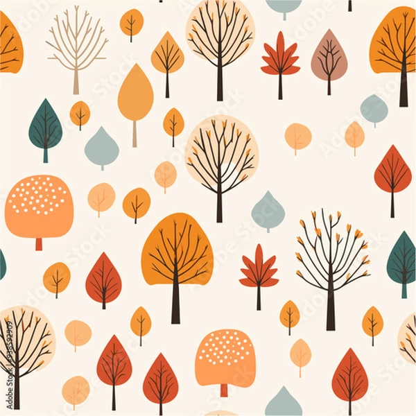 Fototapeta Autumn, simple 2D svg vector illustration
