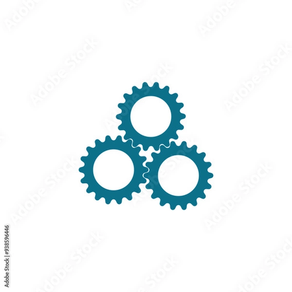 Fototapeta Gear icon vector triangular shape element for mechanical template