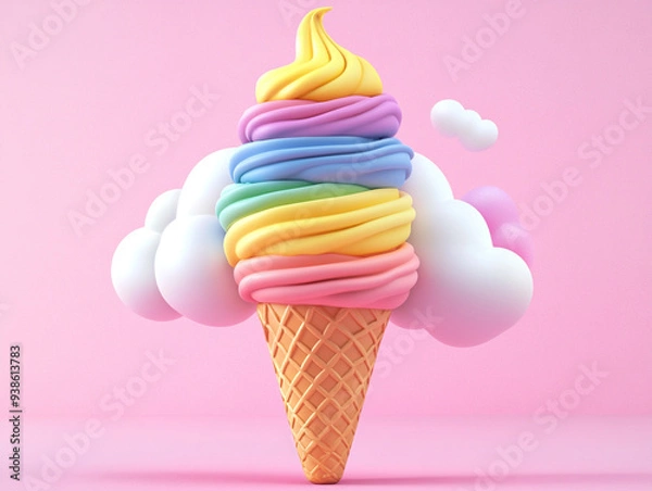 Fototapeta Ice cream 3D.