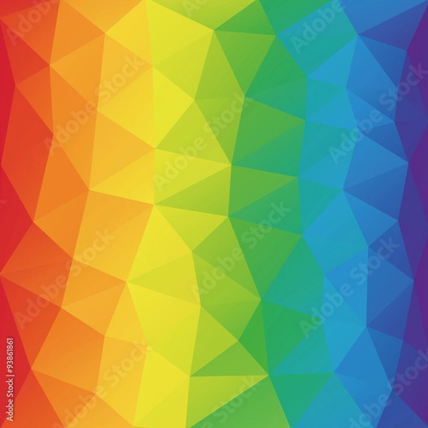 Obraz Color spectrum abstract geometric rumpled triangular background low poly style. Vector illustration