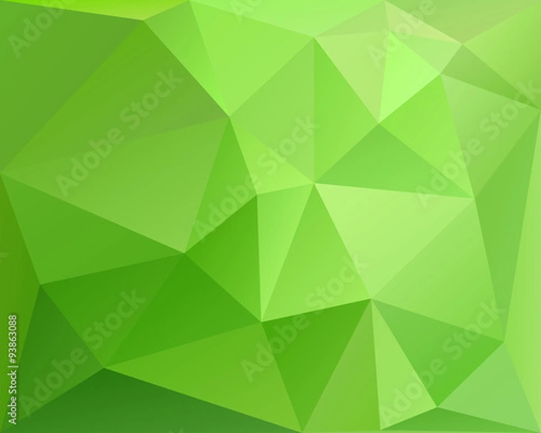 Fototapeta Abstract polygonal geometric background, green colored, vector