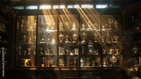 Fototapeta Trophy Case Shining in Sunlight
