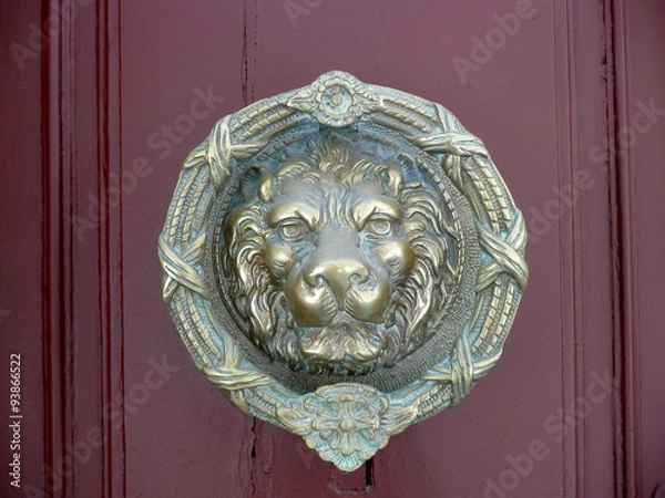 Fototapeta lion doorknocker 